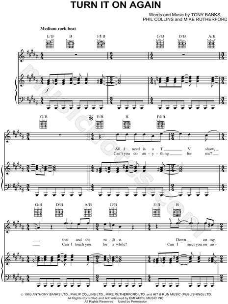 turn it on again sheet music|genesis turn it on again pdf.